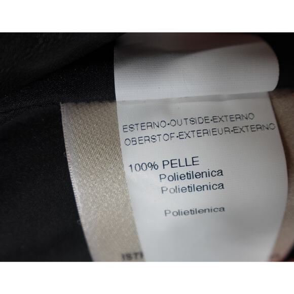 Longhi Black Leather Collared Cargo Utility Moto Biker Jacket Men's 46 Small - Picture 16 of 16